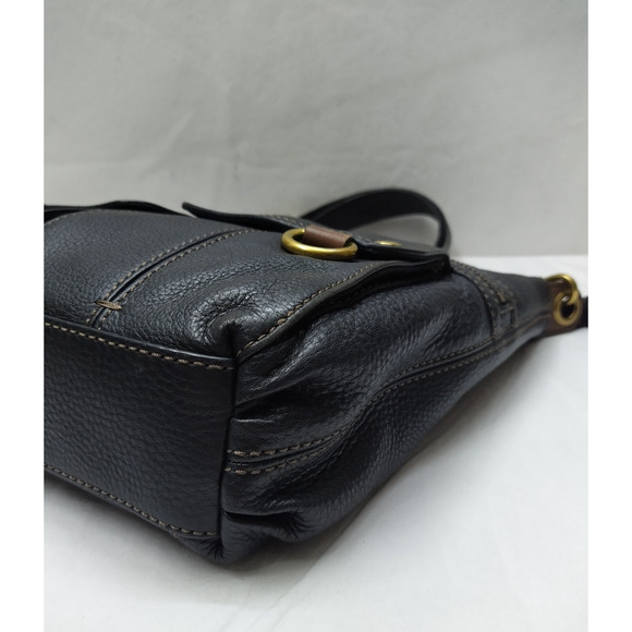 Fossil Black Leather Zipper Pockets Crossbody Bag - Picture 15 of 16